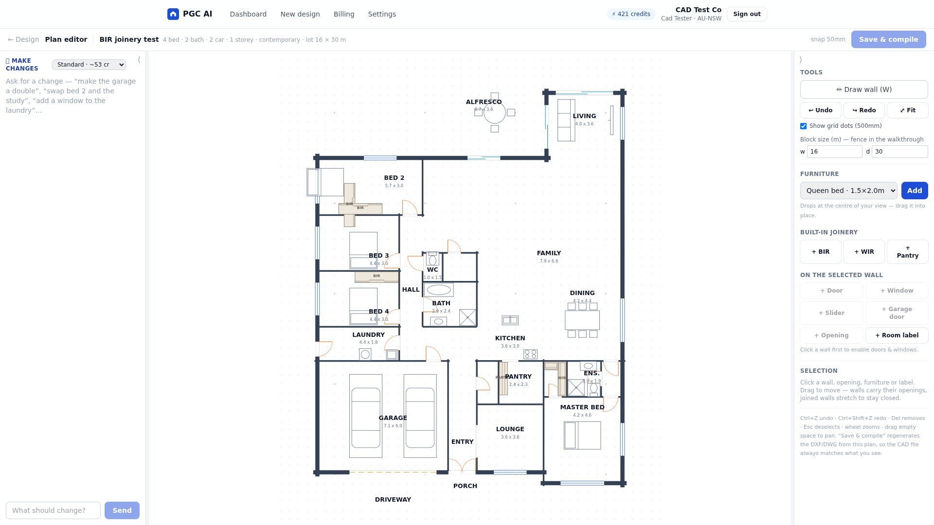 In-browser floor plan editor